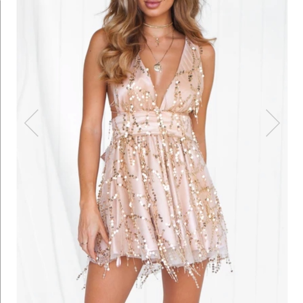 NWOT sequin backless mini dress